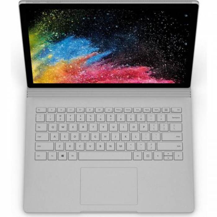 Laptop 2-in-1 Microsoft Surface Book 2 HMW-00025, Intel Core i5-7300U, 13.5inch Touch, RAM 8GB, SSD 256GB, Intel HD Graphics 620, Windows 10 Pro, Silver
