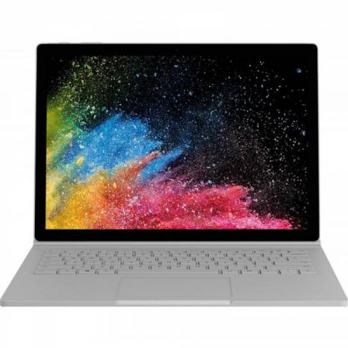 Laptop 2-in-1 Microsoft Surface Book 2 HMW-00025, Intel Core i5-7300U, 13.5inch Touch, RAM 8GB, SSD 256GB, Intel HD Graphics 620, Windows 10 Pro, Silver