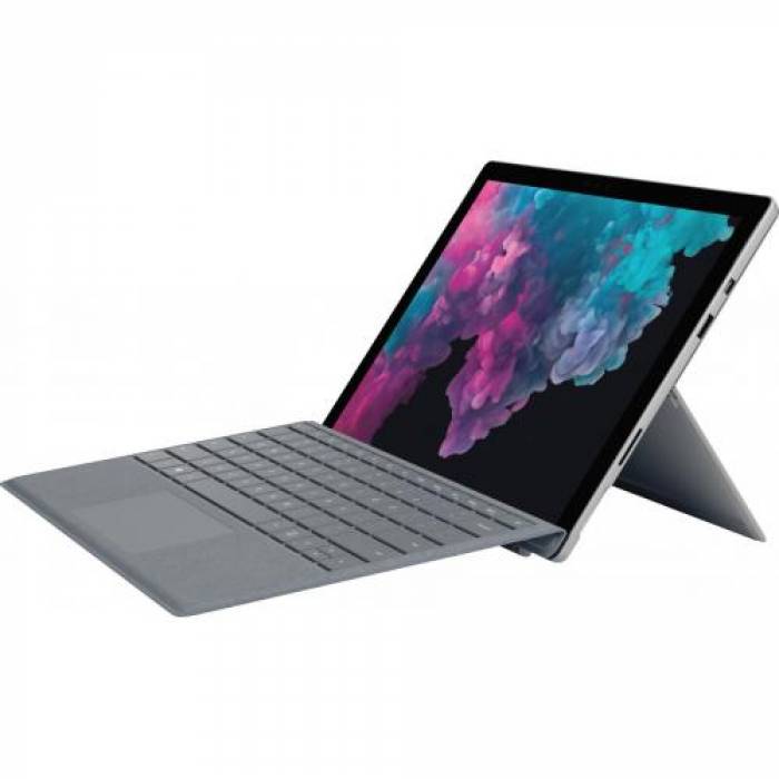 Laptop 2-in-1 Microsoft Surface Pro 6 KJT-00004, Intel Core i5-8250U, 12.3inch Touch, RAM 8GB, SSD 256GB, Intel UHD Graphics 620, Windows 10, Platinum