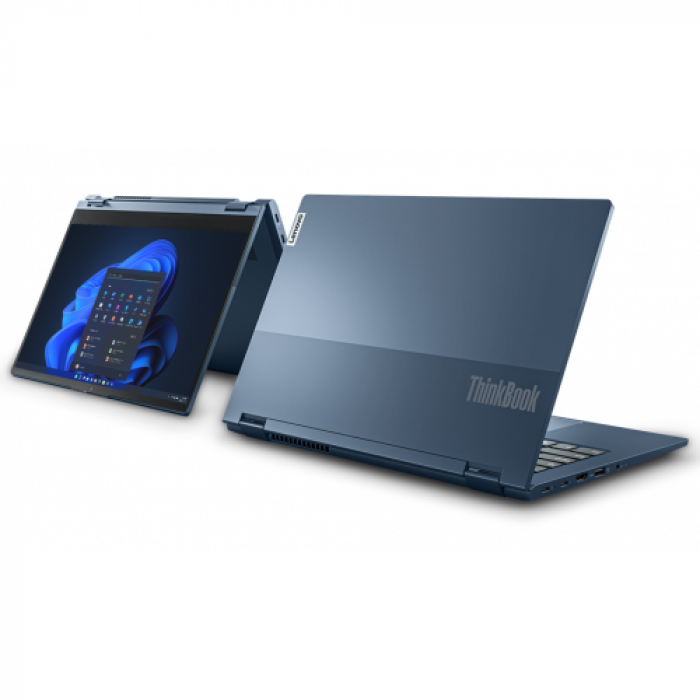 Laptop 2-in-1 ThinkBook 14s Yoga ITL, Intel Core i7-1255U, 14inch Touch, RAM 16GB, SSD 512GB, Intel Iris Xe Graphics, Windows 11 Pro, Abyss Blue
