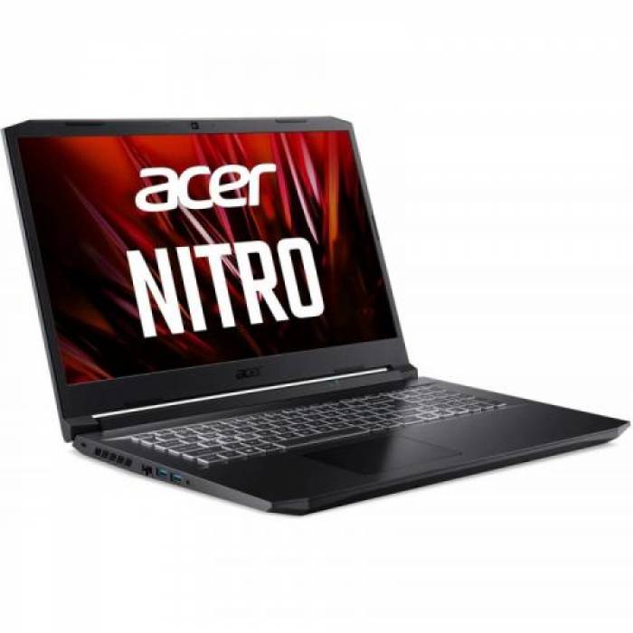 Laptop Acer Nitro 5 AN517-54, Intel Core i7-11800H, 17.3inch, RAM 16GB, SSD 512GB, nVidia GeForce RTX 3060 6GB, Windows 11, Shale Black