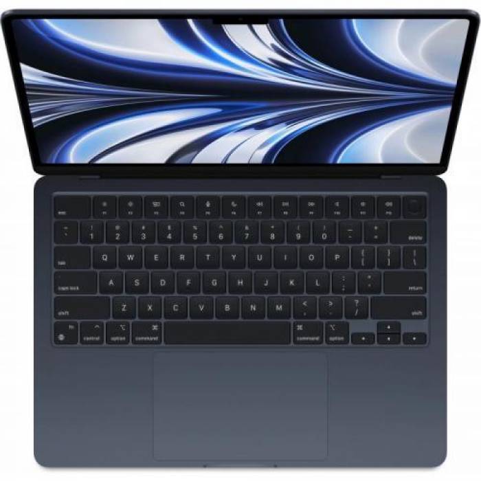 Laptop Apple MacBook Air 13 Liquid Retina (2022), Apple M2 Octa Core, 13.6inch, RAM 16GB, SSD 1TB, Apple M2 8 Core Graphics, INT KB, macOS Monterey, Midnight