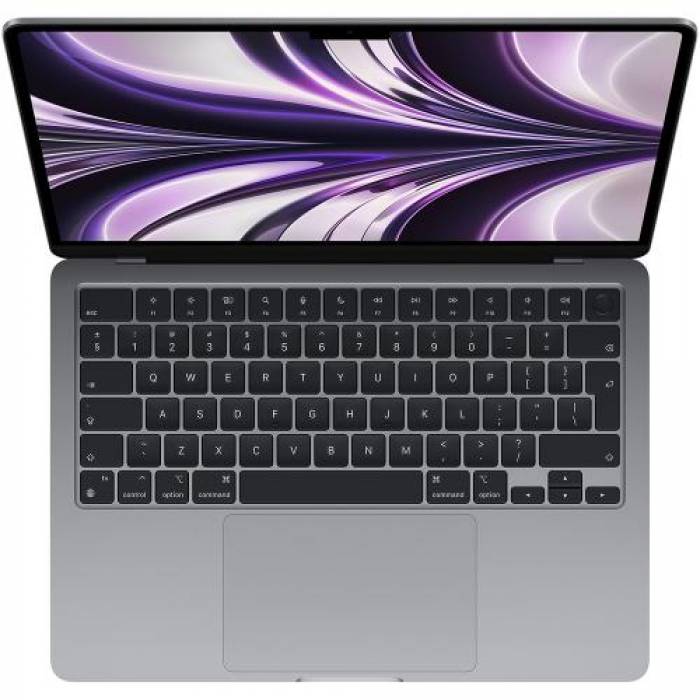 Laptop Apple MacBook Air 13 with Liquid Retina (2022), Apple M2 Octa Core, 13.6inch, RAM 8GB, SSD 256GB, Apple M2 8 Core Graphics, Int KB, macOS Monterey, Space Grey