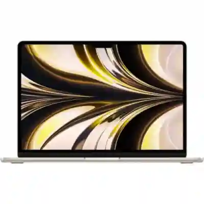 Laptop Apple MacBook Air 13 with Liquid Retina (2022), Apple M2 Octa Core, 13.6inch, RAM 8GB, SSD 256GB, Apple M2 8 Core Graphics, RO KB, macOS Monterey, Starlight