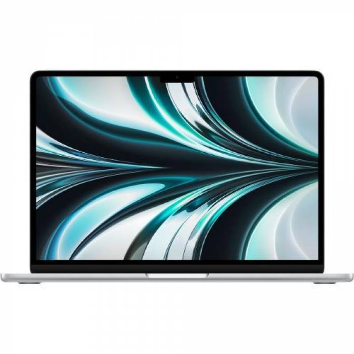 Laptop Apple MacBook Air 13 with Liquid Retina (2022), Apple M2 Octa Core, 13.6inch, RAM 8GB, SSD 512GB, Apple M2 10 Core Graphics, RO KB, macOS Monterey, Silver