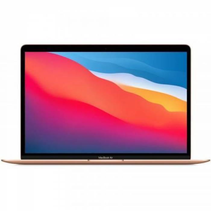 Laptop Apple New MacBook Air 13 (Late 2020) with Retina True Tone, Apple M1 Chip Octa Core, 13.3inch, RAM 16GB, SSD 512GB, Apple M1 7-core, MacOS Big Sur, Gold