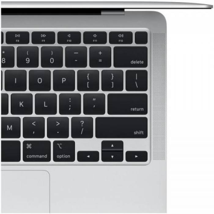 Laptop Apple New MacBook Air 13 (Late 2020) with Retina True Tone, Apple M1 Chip Octa Core, 13.3inch, RAM 8GB, SSD 256GB, Apple M1 7-core, RO KB, MacOS Big Sur, Silver