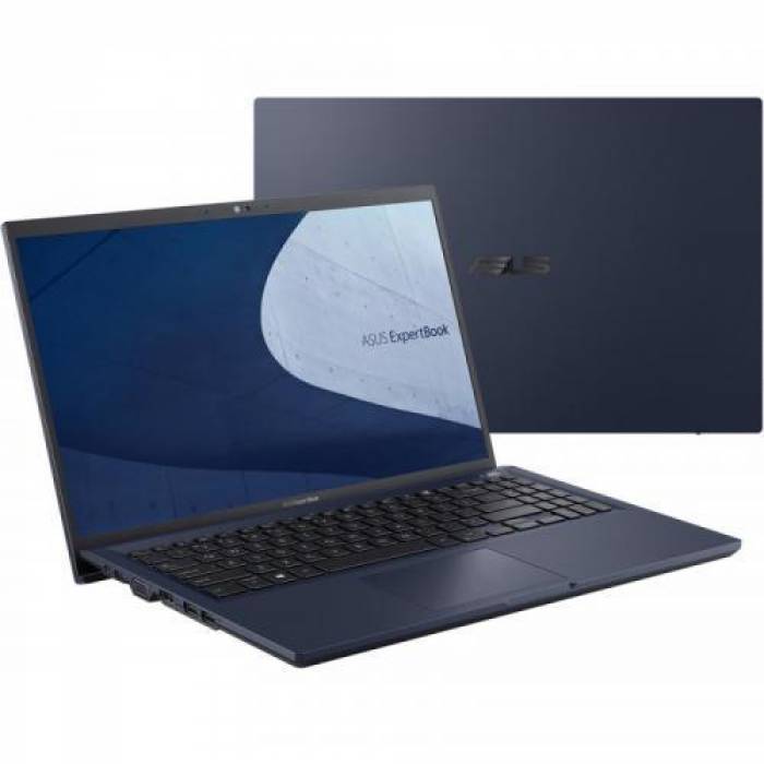 Laptop ASUS ExpertBook B1500CEAE-BQ3060R, Intel Core i7-1165G7, 15.6inch, RAM 16GB, SSD 512GB, Intel Iris Xe Graphics, Windows 10 Pro, Star Black