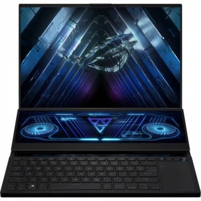 Laptop ASUS ROG Zephyrus Duo 16 MiniLED GX650PY-NM049W, AMD Ryzen 9 7945HX, 16 inch, RAM 32GB, SSD 2TB, nVidia GeForce RTX 4090 16GB, Windows 11, Black