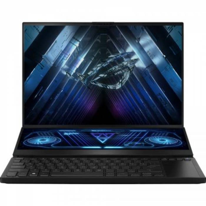 Laptop ASUS ROG Zephyrus Duo 16 MiniLED GX650PY-NM049W, AMD Ryzen 9 7945HX, 16 inch, RAM 32GB, SSD 2TB, nVidia GeForce RTX 4090 16GB, Windows 11, Black