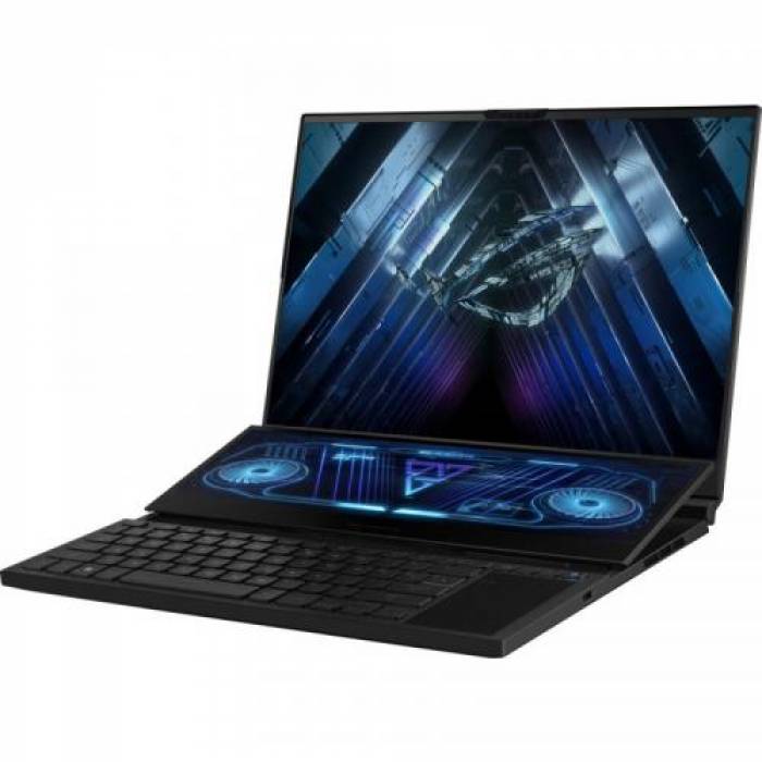 Laptop ASUS ROG Zephyrus Duo 16 MiniLED GX650PY-NM049W, AMD Ryzen 9 7945HX, 16 inch, RAM 32GB, SSD 2TB, nVidia GeForce RTX 4090 16GB, Windows 11, Black