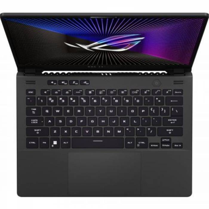 Laptop ASUS ROG Zephyrus G14 GA402RJ-L4007W, AMD Ryzen 7 6800HS, 14inch, RAM 16GB, SSD 512GB, AMD Radeon RX 6700S 8GB, Windows 11, Eclipse Gray AniMe Matrix