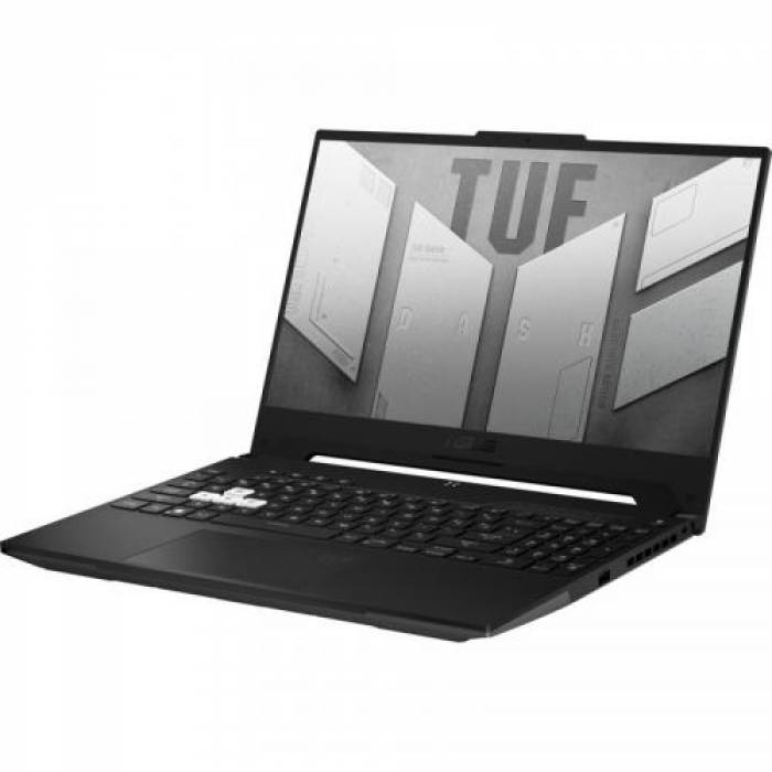 Laptop ASUS TUF Dash F15 FX517ZE-HN002, Intel Core i7-12650H, 15.6inch, RAM 16GB, SSD 512GB, nVidia GeForce RTX 3050 Ti 4GB, No OS, Off Black