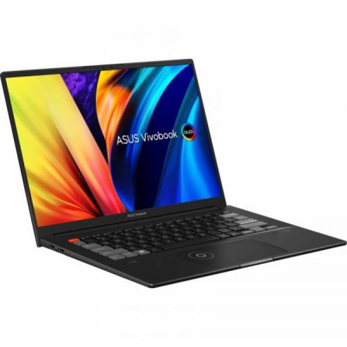 Laptop ASUS VivoBook 14X N7401ZE-M9093X, Intel Core i7-12700H, 14.5inch, RAM 16GB, SSD 512GB, nVidia GeForce RTX 3050 Ti 4GB, Windows 11 Pro, Black