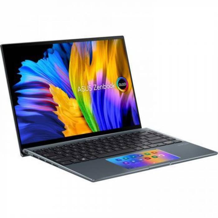 Laptop ASUS ZenBook 14X OLED UX5400EA-KN122X, Intel Core i7-1165G7, 14inch Touch, RAM 16GB, SSD 1TB, Intel Iris Xe Graphics, Windows 11 Pro, Pine Grey