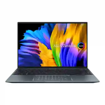 Laptop ASUS ZenBook 14X OLED UX5401ZA-L7015X, Intel Core i7-12700H, 14inch, RAM 16GB, SSD 512GB, Intel Iris Xe Graphics, Windows 11 Pro, Pine Grey