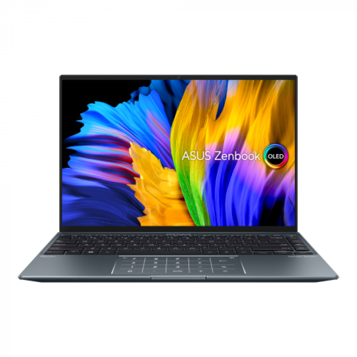 Laptop ASUS ZenBook 14X OLED UX5401ZA-L7015X, Intel Core i7-12700H, 14inch, RAM 16GB, SSD 512GB, Intel Iris Xe Graphics, Windows 11 Pro, Pine Grey