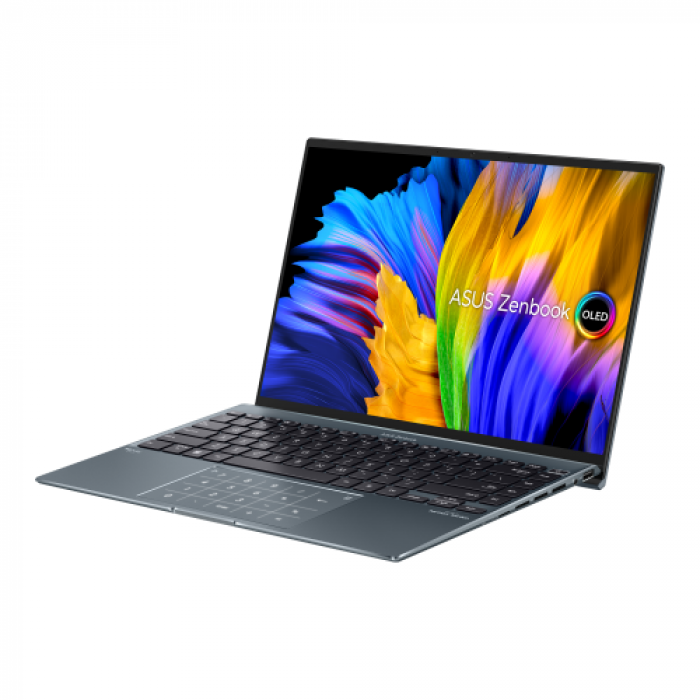 Laptop ASUS ZenBook 14X OLED UX5401ZA-L7015X, Intel Core i7-12700H, 14inch, RAM 16GB, SSD 512GB, Intel Iris Xe Graphics, Windows 11 Pro, Pine Grey