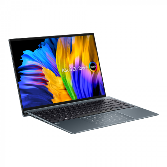 Laptop ASUS Zenbook 14X OLED UX5401ZA-L7020X, Intel Core i7-12700H, 14inch, RAM 16GB, SSD 1TB, Intel Iris Xe Graphics, Windows 11 Pro, Pine Grey