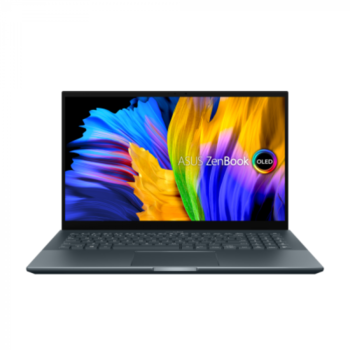 Laptop ASUS Zenbook 15 OLED UM5500QE-KY203X, AMD Ryzen 7 5800H, 15.6inch Touch, RAM 16GB, SSD 512GB, GeForce nVidia RTX 3050 Ti 4GB, Windows 11 Pro, Pine Grey