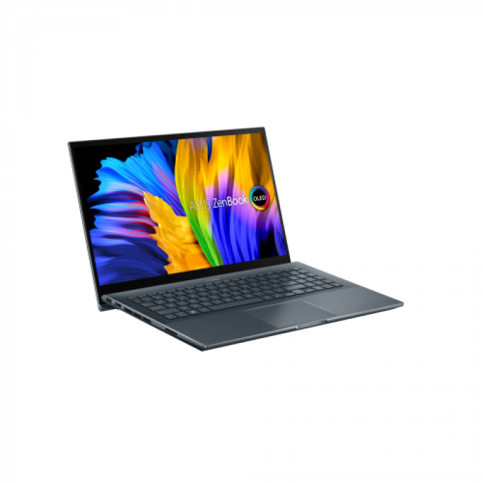 Laptop ASUS Zenbook 15 OLED UM5500QE-KY203X, AMD Ryzen 7 5800H, 15.6inch Touch, RAM 16GB, SSD 512GB, GeForce nVidia RTX 3050 Ti 4GB, Windows 11 Pro, Pine Grey