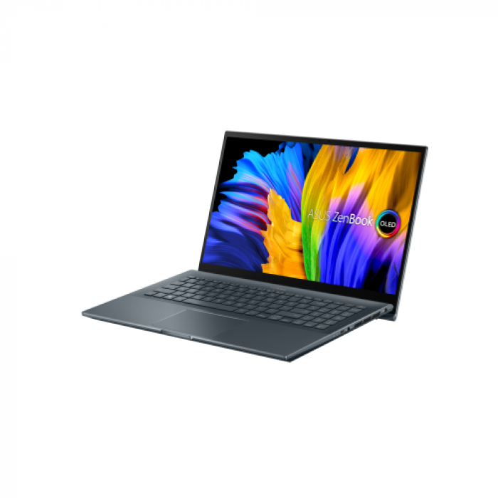 Laptop ASUS Zenbook 15 OLED UM5500QE-KY203X, AMD Ryzen 7 5800H, 15.6inch Touch, RAM 16GB, SSD 512GB, GeForce nVidia RTX 3050 Ti 4GB, Windows 11 Pro, Pine Grey