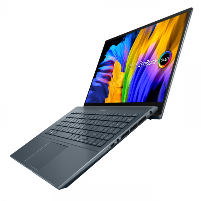 Laptop ASUS Zenbook 15 OLED UM5500QE-KY203X, AMD Ryzen 7 5800H, 15.6inch Touch, RAM 16GB, SSD 512GB, GeForce nVidia RTX 3050 Ti 4GB, Windows 11 Pro, Pine Grey