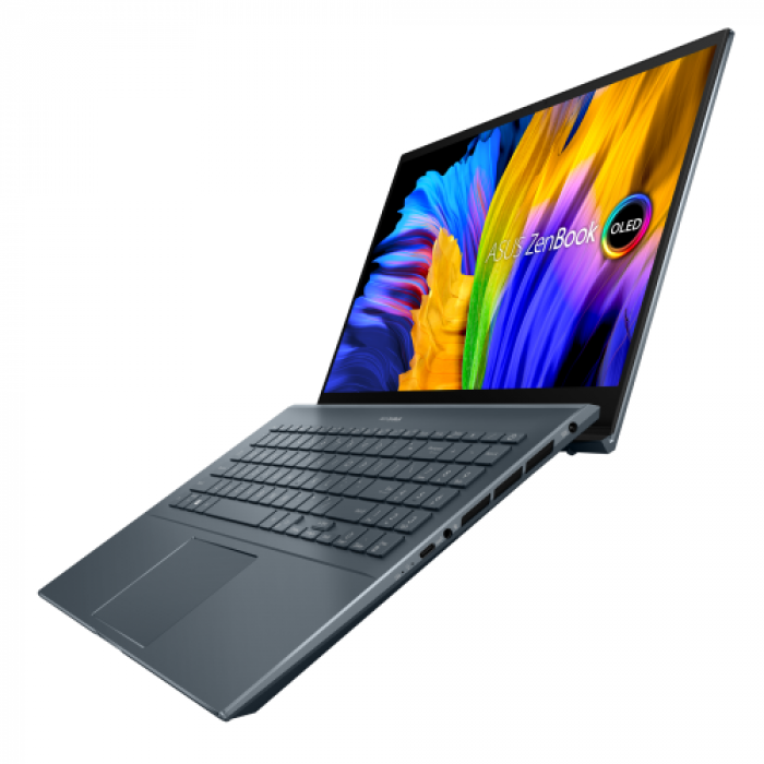 Laptop ASUS Zenbook 15 OLED UM5500QE-KY204X, AMD Ryzen 7 5800H, 15.6inch Touch, RAM 16GB, SSD 1TB, GeForce nVidia RTX 3050 Ti 4GB, Windows 11 Pro, Pine Grey