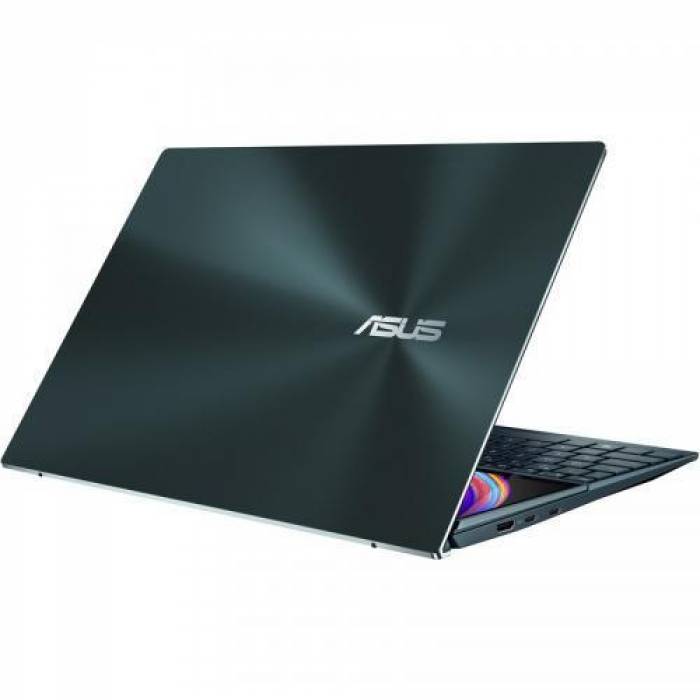 Laptop ASUS ZenBook Duo 14 UX482EA-HY222R, Intel Core i7-1165G7, 14inch Touch, RAM 16GB, SSD 1TB, Intel Iris Xe Graphics, Windows 10 Pro, Celestial Blue