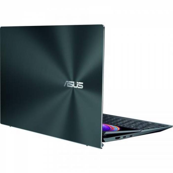 Laptop ASUS ZenBook Duo 14 UX482EA-HY222R, Intel Core i7-1165G7, 14inch Touch, RAM 16GB, SSD 1TB, Intel Iris Xe Graphics, Windows 10 Pro, Celestial Blue