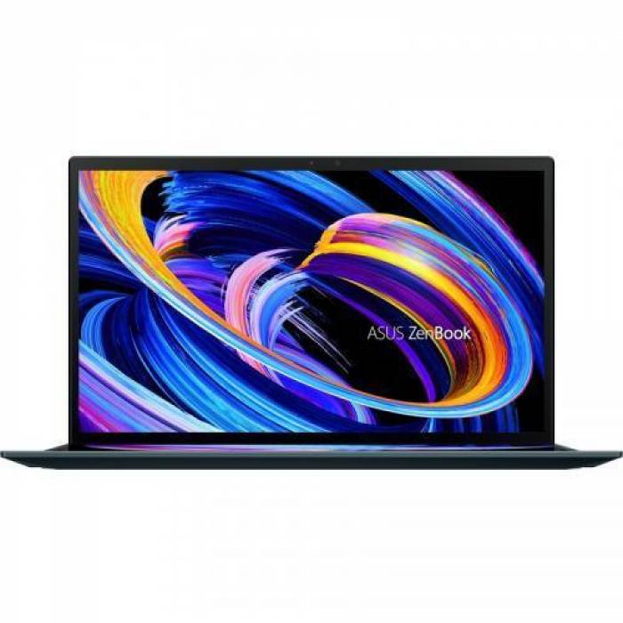 Laptop ASUS ZenBook Duo 14 UX482EAR-HY357X, Intel Core i7-1195G7, 14inch Touch, RAM 16GB, SSD 1TB, Intel Iris Xe Graphics, Windows 11 Pro, Celestial Blue