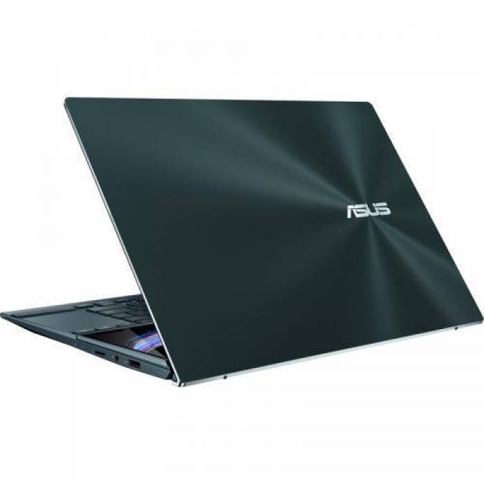 Laptop ASUS ZenBook Duo 14 UX482EAR-HY357X, Intel Core i7-1195G7, 14inch Touch, RAM 16GB, SSD 1TB, Intel Iris Xe Graphics, Windows 11 Pro, Celestial Blue