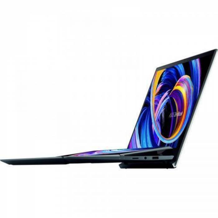 Laptop ASUS ZenBook Duo 14 UX482EAR-HY383X, Intel Core i7-1195G7, 14inch Touch, RAM 32GB, SSD 1TB, Intel Iris Xe Graphics, Windows 11 Pro, Celestial Blue
