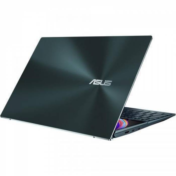 Laptop ASUS ZenBook Duo 14 UX482EAR-HY383X, Intel Core i7-1195G7, 14inch Touch, RAM 32GB, SSD 1TB, Intel Iris Xe Graphics, Windows 11 Pro, Celestial Blue