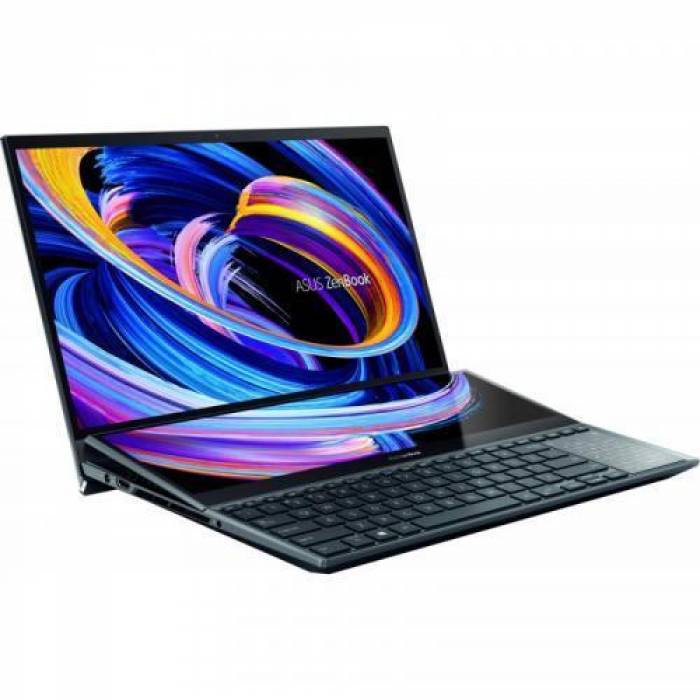 Laptop ASUS ZenBook Pro Duo UX582ZM-H2009X, Intel Core i9-12900H, 15.6inch Touch, RAM 32GB, SSD 1TB, Intel Iris Xe Graphics, Windows 11 Pro, Celestial Blue