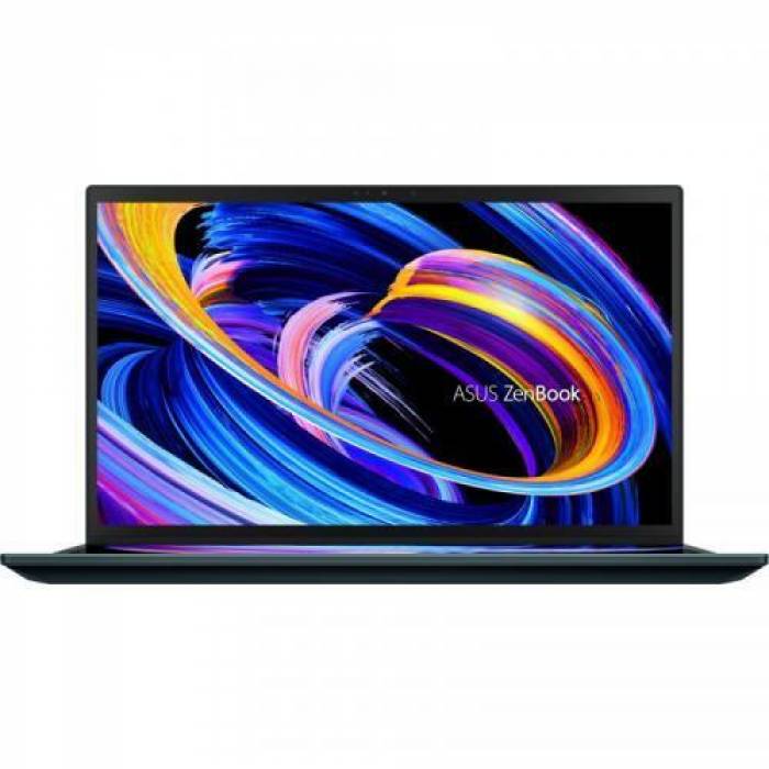 Laptop ASUS ZenBook Pro Duo UX582ZM-H2009X, Intel Core i9-12900H, 15.6inch Touch, RAM 32GB, SSD 1TB, Intel Iris Xe Graphics, Windows 11 Pro, Celestial Blue