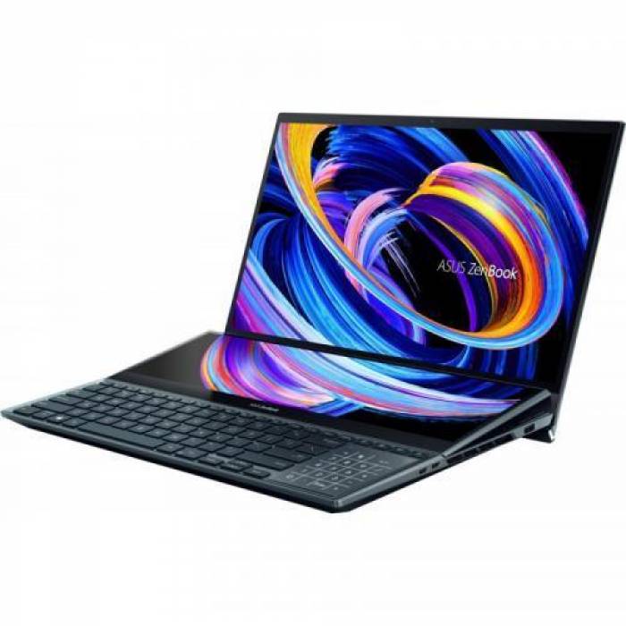 Laptop ASUS ZenBook Pro Duo UX582ZM-H2009X, Intel Core i9-12900H, 15.6inch Touch, RAM 32GB, SSD 1TB, Intel Iris Xe Graphics, Windows 11 Pro, Celestial Blue