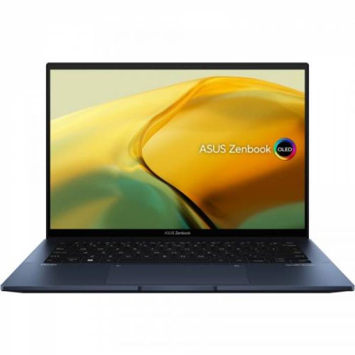 Laptop ASUS Zenbook UX3402ZA-KM048W, Intel Core i7-1260P, 14inch, RAM 16GB, SSD 512GB, Intel Iris Xe Graphics, Windows 11, Ponder Blue