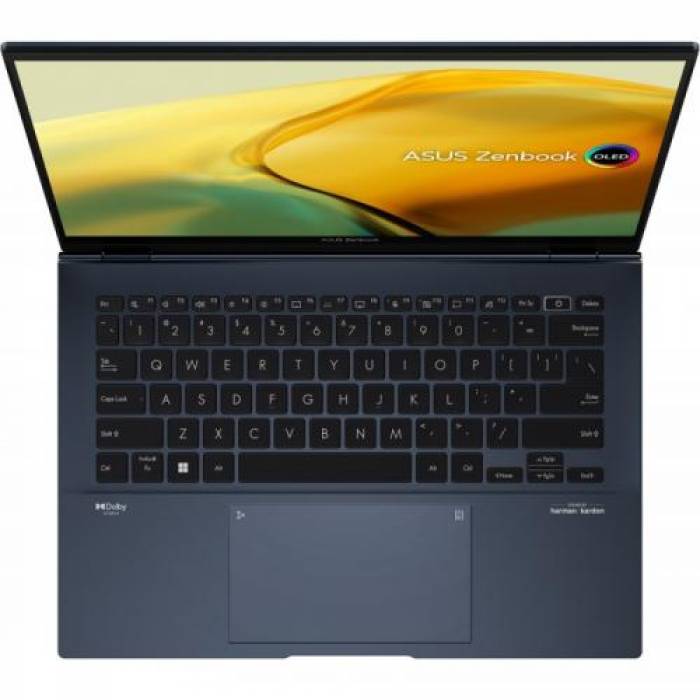 Laptop ASUS Zenbook UX3402ZA-KM048W, Intel Core i7-1260P, 14inch, RAM 16GB, SSD 512GB, Intel Iris Xe Graphics, Windows 11, Ponder Blue