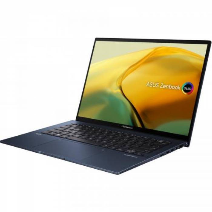 Laptop ASUS Zenbook UX3402ZA-KM501W, Intel Core i5-1240P, 14inch, RAM 16GB, SSD 512GB, Intel Iris Xe Graphics Windows 11, Ponder Blue