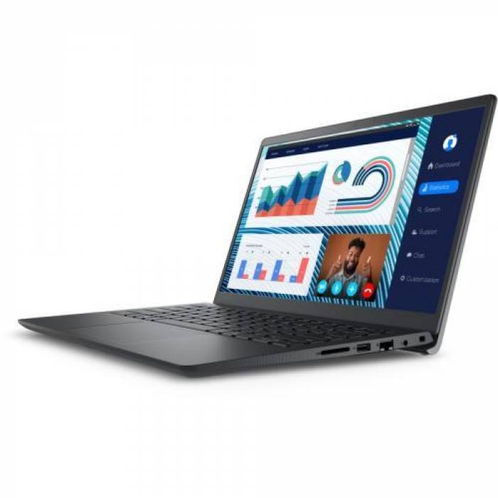 Laptop Dell Vostro 3420, Intel Core i7-1165G7, 14inch, RAM 16GB, SSD 512GB, Intel Iris Xe Graphics, Linux, Carbon Black