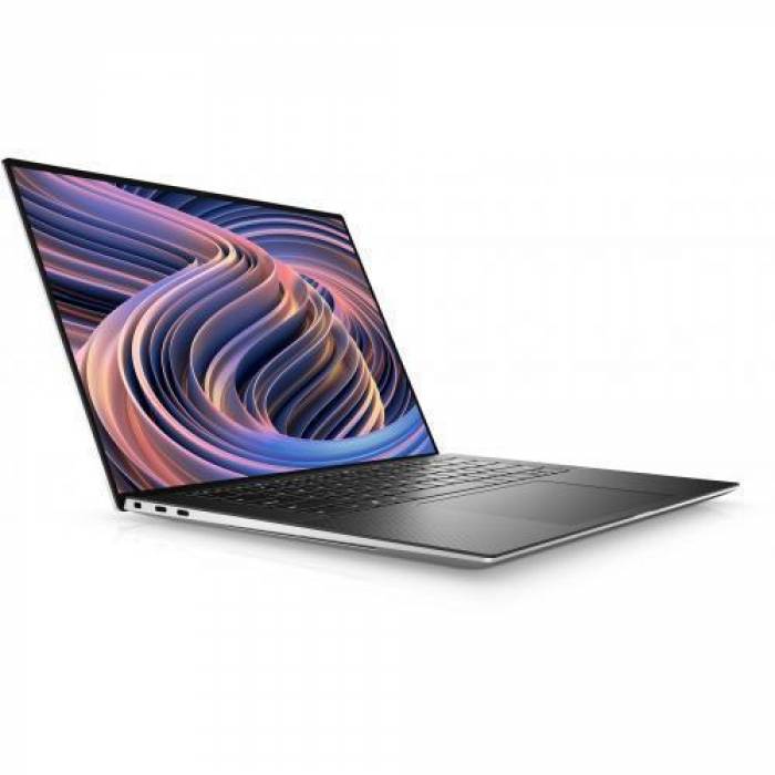 Laptop Dell XPS 15 9520, Intel Core i7-12700H, 15.6inch, RAM 16GB, SSD 1TB, nVidia GeForce RTX 3050 Ti 4GB, Windows 11 Pro, Platinum Silver