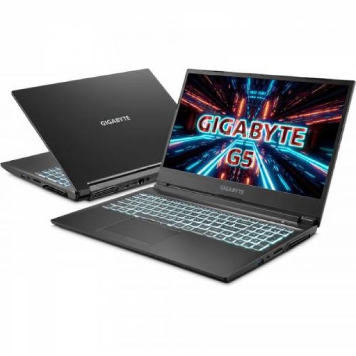 Laptop Gigabyte G5 MD-51EE123SD, Intel Core i5-11400H, 15.6inch, RAM 16GB, SSD 512GB, nVidia GeForce RTX 3050 Ti 4GB, Free DOS, Black