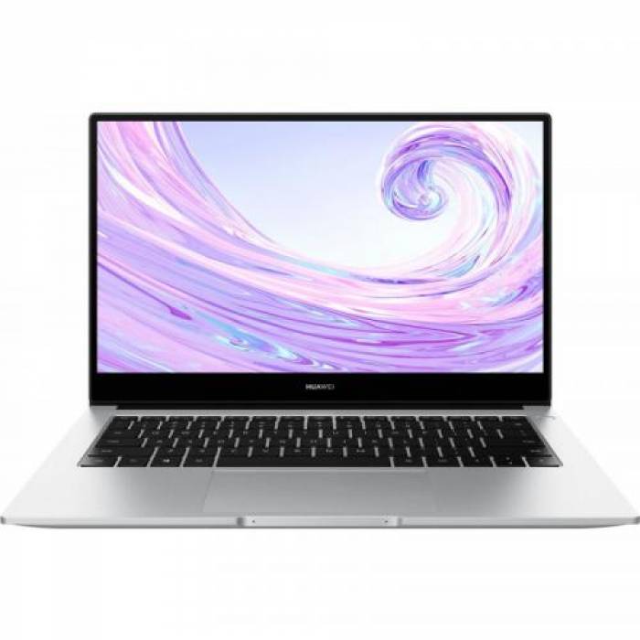 Laptop Huawei MateBook D 14, Intel Core i5-10210U, 14inch, RAM 8GB, SSD 512GB, Intel UHD Graphics, Windows 11, Silver