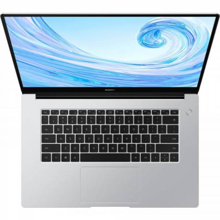 Laptop Huawei MateBook D 15, Intel Core i3-10110U, 15.6inch, RAM 8GB, SSD 256GB, Intel UHD Graphics, Windows 10, Silver
