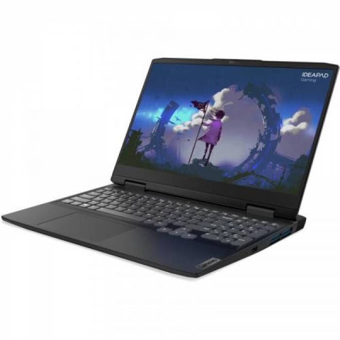 Laptop Lenovo IdeaPad Gaming 3 15ACH7, Intel Core i5-12450H, 15.6inch, RAM 16GB, SSD 512GB, nVidia GeForce RTX 3060 6GB, No OS, Onyx Grey