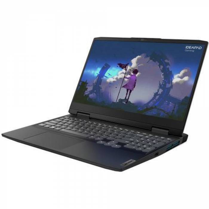 Laptop Lenovo IdeaPad Gaming 3 15IAH7, Intel Core i5-12450H, 15.6inch, RAM 8GB, SSD 512GB, nVidia GeForce RTX 3050 Ti 4GB, No OS, Onyx Grey