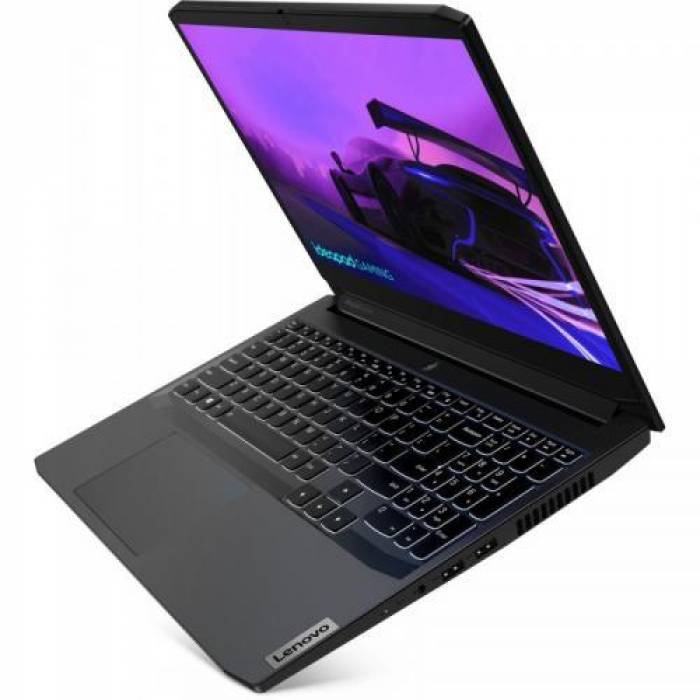 Laptop Lenovo IdeaPad Gaming 3 15IHU6, Intel Core i5-11320H, 15.6inch, RAM 8GB, SSD 256GB, nVidia GeForce RTX 3050 4GB, No OS, Shadow Black