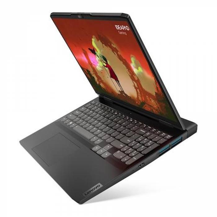 Laptop Lenovo IdeaPad Gaming 3 16ARH7, AMD Ryzen 7 6800H, 16inch RAM 16GB, SSD 512GB, nVidia GeForce 3050 Ti, No OS, Onyx Grey