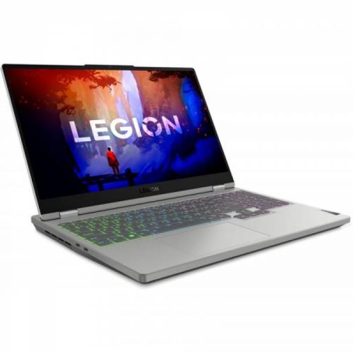 Laptop Lenovo Legion 5 15ARH7H, AMD Ryzen 7 6800H, 15.6inch, RAM 16GB, SSD 512GB, nVidia GeForce RTX 3070 8GB, No OS, Cloud Grey